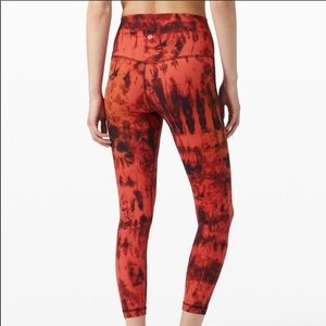 red tie dye lululemon leggings